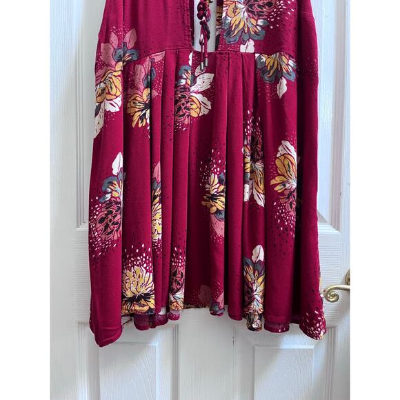 Free People Lovely Day Allover Print Tie Tunic Size Medium Boho Hippie Festival - Picture 6 of 10